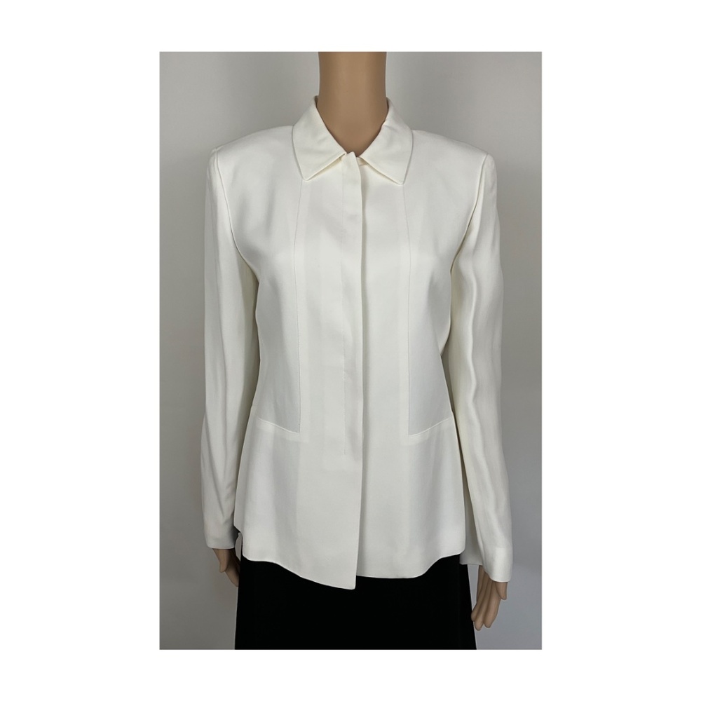 Anne Klein White Lightweight Blazer Size 10